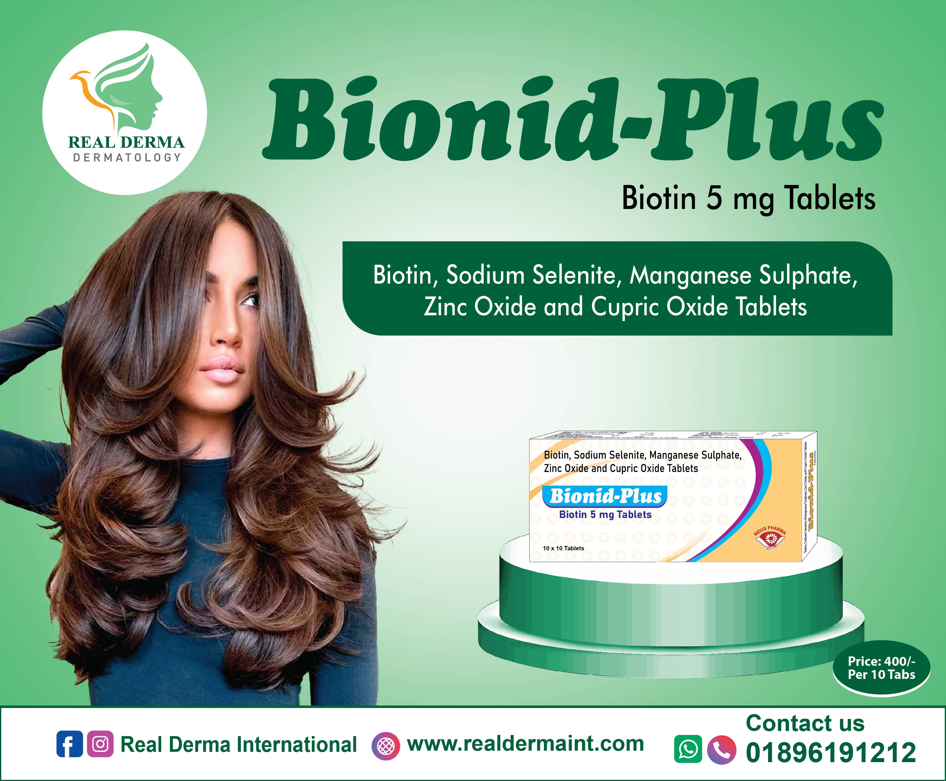 Tab Bionid Plus with Biotin 5mg  Hair Skin & Gut Care