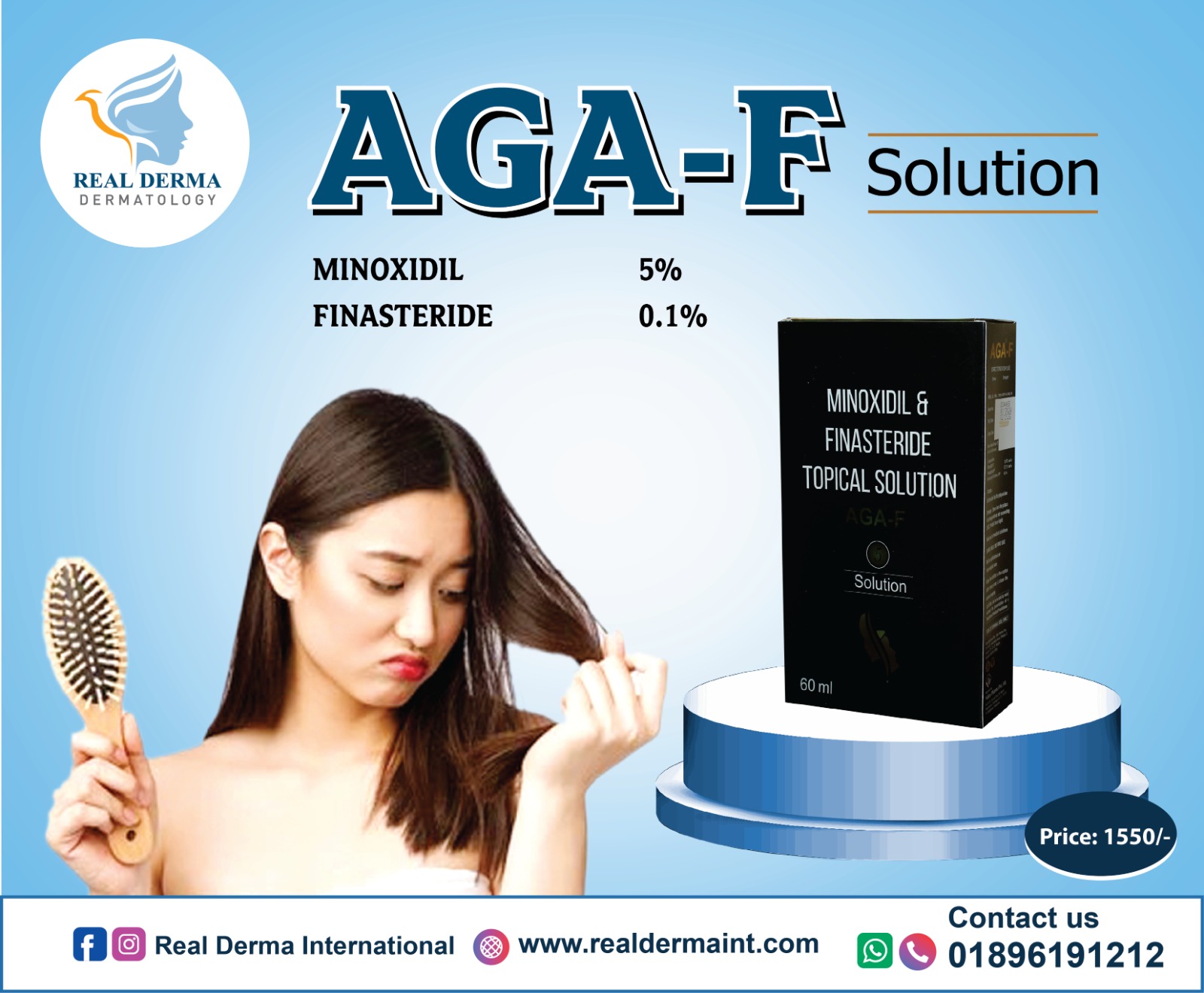 AGA F Solution for Hair Loss & Androgenetic Alopecia