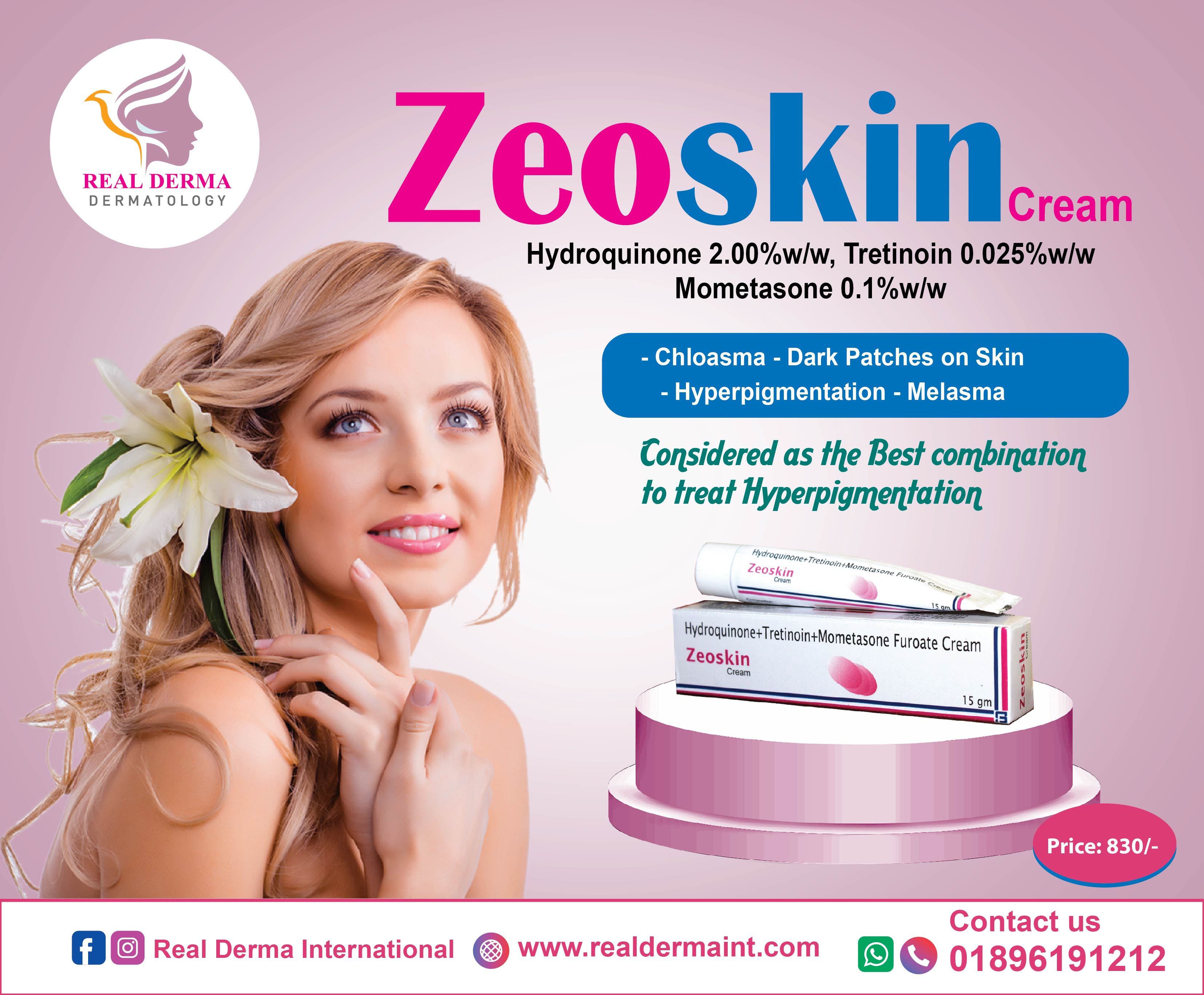 Zeoskin Cream Anti Pigmention DarkSport Malasma Cholosma